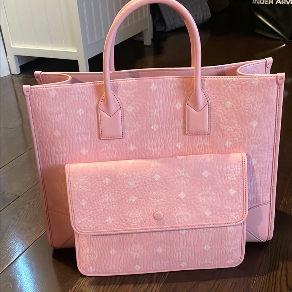 MCM Blossom Pink Large Tote Bag with wallet
